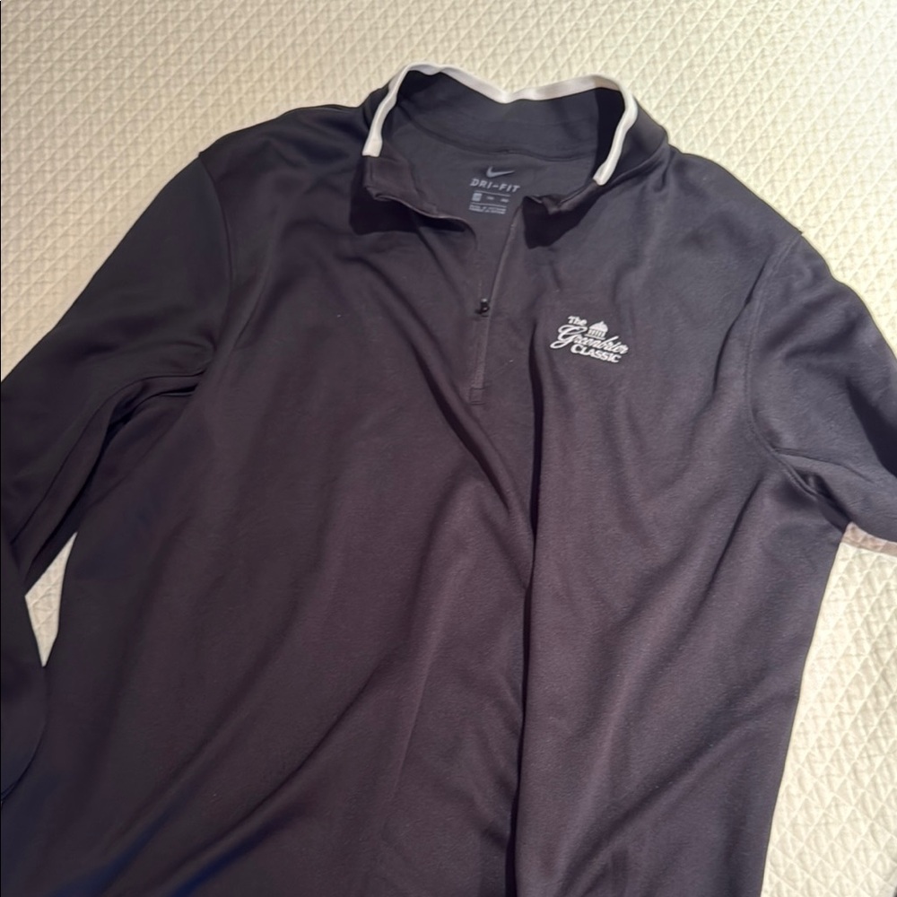 Nike Black and White Quarter-Zip Top